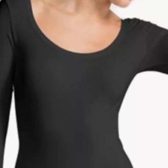 Spanx Bodysuit Women XL Black Long Sleeve Slimming Smoothing Scoop Neck Top - Picture 4 of 5